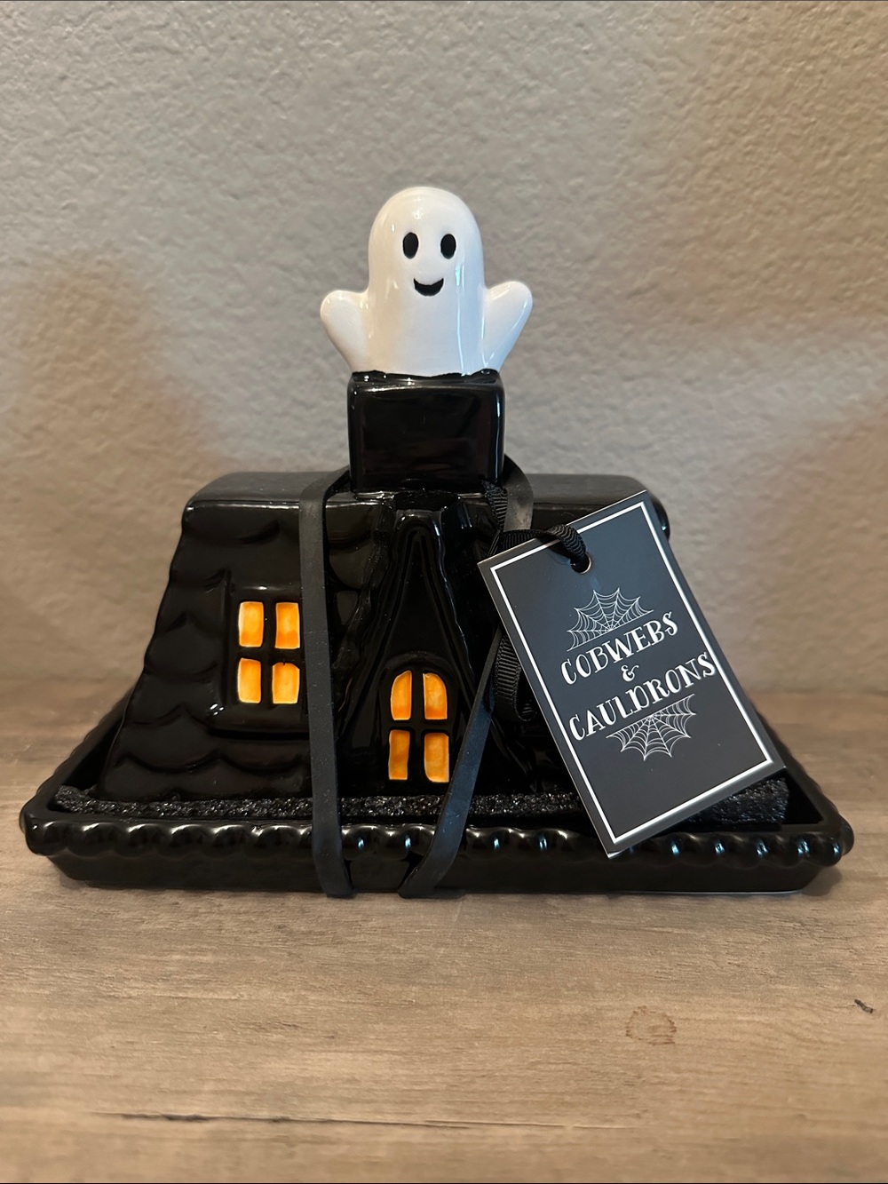 Cobwebs & Cauldrons Ghost Butter Dish
